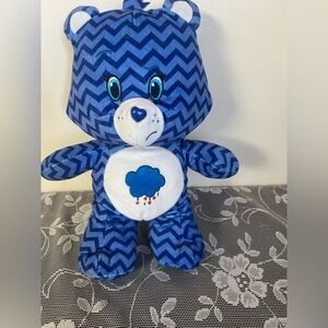 Kellytoy Navy and Royal Blue Chevron Bear Plush with Cloud Patch